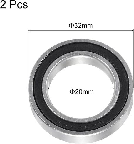 uxcell 2Pcs S6901-2RS Deep Groove Ball Bearings 12mm x 24mm x 6mm Double Sealed 440C Stainless Steel (ABEC3) in Saudi Arabia