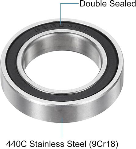 uxcell 2Pcs S6901-2RS Deep Groove Ball Bearings 12mm x 24mm x 6mm Double Sealed 440C Stainless Steel (ABEC3) in Saudi Arabia