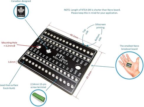 Breakout Board BoB Expansion Adapter for Microcontroller (Nano, NTEA-SM) in Saudi Arabia