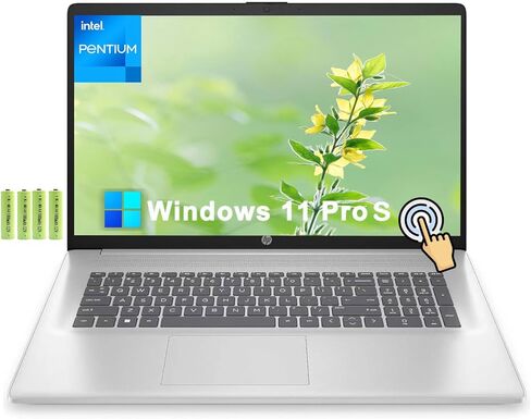 HP 17 17.3" HD+ Touchscreen Business Laptop Computer [Windows 11 Pro S], Intel Pentium Silver N5030, 8GB RAM, 256GB PCIe SSD, Numeric Keypad, Wi-Fi 5, BT 5.0, HDMI, USB, w/Battery in Saudi Arabia