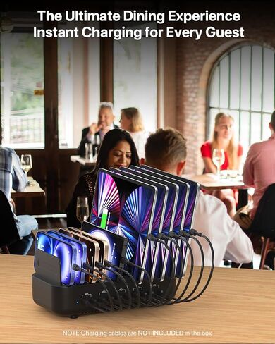 Soopii USB C Multi Charge Station ، 100W 10-Port Type C Fast Charger Station لأجهزة متعددة مع فواصل قابلة للتعديل ، منظم الشاحن المتوافق مع الهاتف ، الكمبيوتر اللوحي ، Kindle والمزيد (أسود) in Kuwait