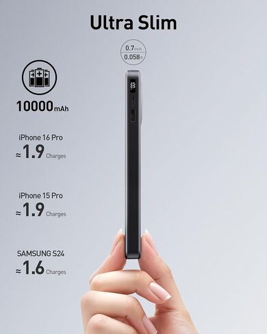 iWALK 10000mAh Slim Portable Charger, 30W PD Fast Charging Power Bank with Built-in Retractable USB-C Cable for iPhone 16/15 Series, Samsung Galaxy 25/24,Google Pixel,MacBook Air,White in Saudi Arabia