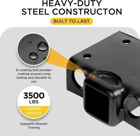 Rockland Step Bumper Receiver Hitch, 5000 LBS, Heavy-Duty, Steel Construction, Corrosion-Resistant Finish, Universal Fit for Trucks, SUVs, and Vans, Ideal for Light Towing and Cargo Hauling in Saudi Arabia