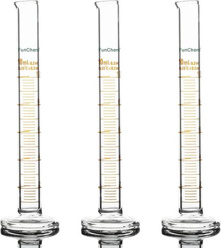 3-Pack Borosilicate Glass Graduated Cylinder Measuring Cylinder, 50 ml in Kuwait