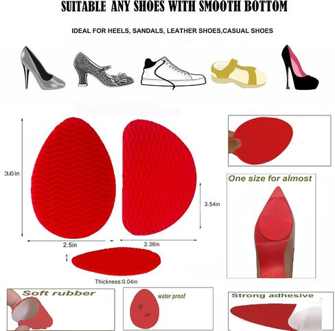 Non-Slip Shoe Pads,Adhesive Shoe Grips, Sole Protectors for High Heels (Black 6pairs) in Kuwait