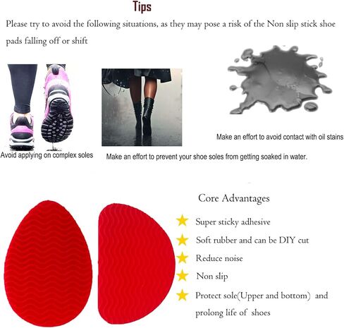 Non-Slip Shoe Pads,Adhesive Shoe Grips, Sole Protectors for High Heels (Black 6pairs) in Kuwait