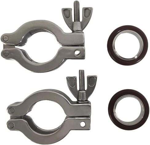 Vacuum Fittings Stainless Steel Clamp Stainless Steel 304 with Centering O-Ring Pack of 2）(KF40) in Kuwait