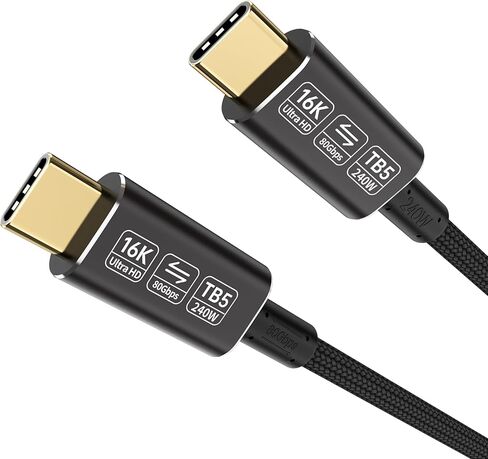 usb c to usb c cable 3.3ft Compatible with Thunderbolt 5 cable,Thunderbolt 4/3,80 Gbps usb c data transfer cable,USB 5 Cable, Supports 16K/Dual 8K usb c video cable, 240W Charging usb-c monitor cable in Kuwait