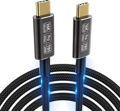 usb c to usb c cable 3.3ft Compatible with Thunderbolt 5 cable,Thunderbolt 4/3,80 Gbps usb c data transfer cable,USB 5 Cable, Supports 16K/Dual 8K usb c video cable, 240W Charging usb-c monitor cable in Kuwait