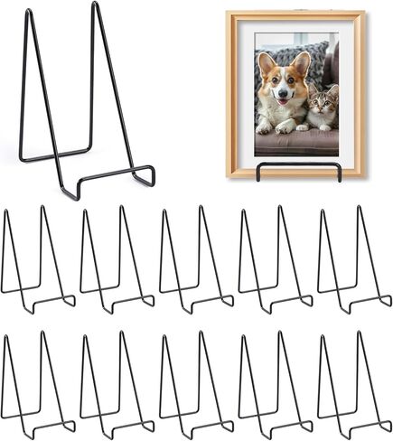 6 عبوات من حوامل الأطباق مقاس 6 بوصات للعرض، وحامل عرض الكتب، وحامل لوحة زخرفية معدنية سوداء، وحوامل صغيرة للعرض، ومناسبة للكتب وفنون سطح المكتب والصور والصور والفن التصويري in Kuwait