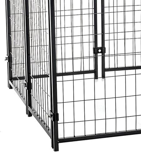 Lucky Dog Large Outdoor Dog Kennel Playpen Crate with Heavy Duty Welded Wire Frame and Waterproof Canopy Cover, Black, (2 Pack) in Saudi Arabia