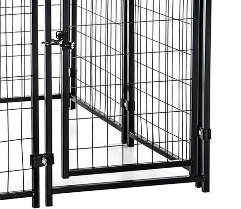 Lucky Dog Large Outdoor Dog Kennel Playpen Crate with Heavy Duty Welded Wire Frame and Waterproof Canopy Cover, Black, (2 Pack) in Saudi Arabia
