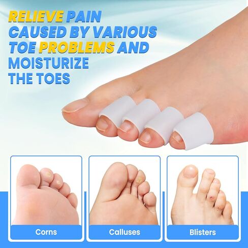 Pinky Toe Protector, (20pcs) Breathable Toe Cap, Gel Toe Sleeve,Toe Covers Great for Blisters, Corns, Hammer Toes, Toenails Loss (Aloe Vera Extract Infused Silicone Materials) in Kuwait