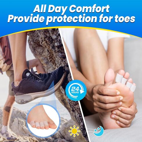 Pinky Toe Protector, (20pcs) Breathable Toe Cap, Gel Toe Sleeve,Toe Covers Great for Blisters, Corns, Hammer Toes, Toenails Loss (Aloe Vera Extract Infused Silicone Materials) in Kuwait
