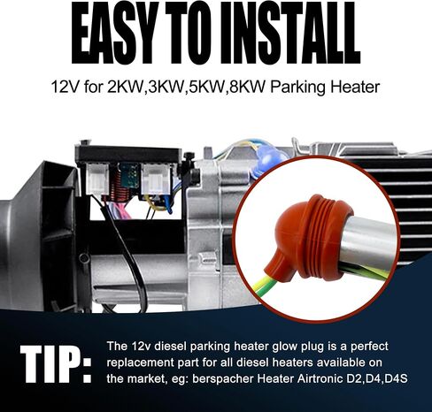HiSport Diesel Parking Air Heater Car Ceramic Glow Plug Compatible With Eberspaecher Airtronic D2 D42 D4S Car Air Diesel Parking Heater Service Kit with Glow Plug Removal Tool Glow Pin Screen Gasket in Saudi Arabia