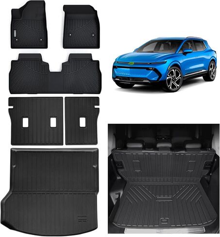 Floor Liners & Cargo Liners & Backrest Mat for 2025 Chevy Equinox Fuel Version (Non EV),TPE All Weather Protection Car Floor Mats with Trunk Mat Covering The Backrest in Saudi Arabia