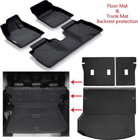 Floor Liners & Cargo Liners & Backrest Mat for 2025 Chevy Equinox Fuel Version (Non EV),TPE All Weather Protection Car Floor Mats with Trunk Mat Covering The Backrest in Saudi Arabia