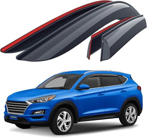 عاكسات النوافذ المقاومة للكسر من Goodyear لسيارة Nissan Rogue 2014-2020، واقيات المطر الشريطية، واقيات النوافذ، واقي عاكس التهوية، ملحقات السيارة، 6 قطع. -GY008647 in Kuwait