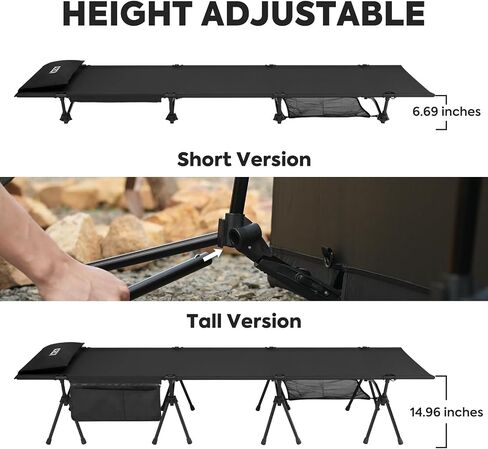 ICECO Extra Large Camping Cot for Adults, Portable Bed Sleeping Cot, Ultra-Stable Folding Bed Supports 400 Lbs, Ideal for Tent, Outdoor, Hiking, Travel, RV, Beach in Saudi Arabia