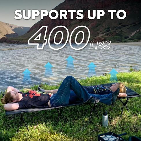 ICECO Extra Large Camping Cot for Adults, Portable Bed Sleeping Cot, Ultra-Stable Folding Bed Supports 400 Lbs, Ideal for Tent, Outdoor, Hiking, Travel, RV, Beach in Saudi Arabia