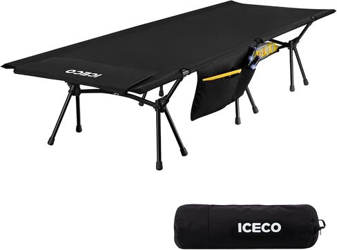 ICECO Extra Large Camping Cot for Adults, Portable Bed Sleeping Cot, Ultra-Stable Folding Bed Supports 400 Lbs, Ideal for Tent, Outdoor, Hiking, Travel, RV, Beach in Kuwait