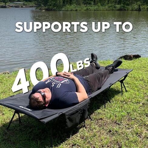 ICECO Extra Large Camping Cot for Adults, Portable Bed Sleeping Cot, Ultra-Stable Folding Bed Supports 400 Lbs, Ideal for Tent, Outdoor, Hiking, Travel, RV, Beach in Kuwait