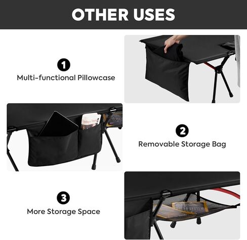 ICECO Extra Large Camping Cot for Adults, Portable Bed Sleeping Cot, Ultra-Stable Folding Bed Supports 400 Lbs, Ideal for Tent, Outdoor, Hiking, Travel, RV, Beach in Kuwait