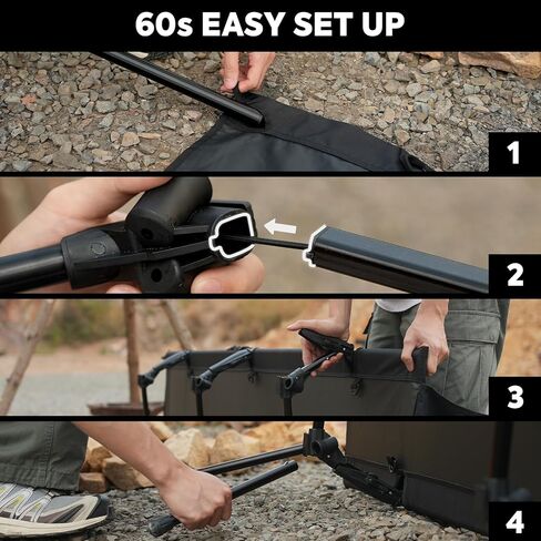 ICECO Extra Large Camping Cot for Adults, Portable Bed Sleeping Cot, Ultra-Stable Folding Bed Supports 400 Lbs, Ideal for Tent, Outdoor, Hiking, Travel, RV, Beach in Kuwait