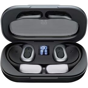 OWS Wireless Bluetooth AI Translation Earphones，Al Language Translator Earbuds，Real-Time Translation Earbuds Include 134 Languages，Translation Device for Travel Business ，Learning，Black