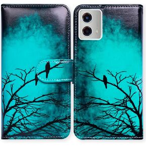 Case for Moto G 5G 2023,Plum Blossom Flower Leather Flip Phone Case Wallet Cover with Card Slot Holder Kickstand for Motorola Moto G 5G 2023
