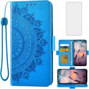 Asuwish Phone Case for Cricket Debut S2 U380AC/AT&T Calypso 4 U380AA Wallet Cover Tempered Glass Screen Protector Credit Card Holder Flip Wrist Strap Cell Accessories DebutS2/ATT Calypso4 Women Green