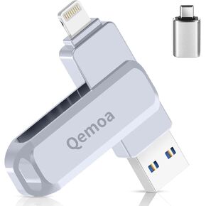 عصا الصور المعتمدة من MFI لمحرك أقراص فلاش iPhone USB (رمادي ، 128 جيجابايت)