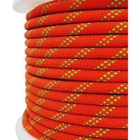 RITAFC Static Rope Uiaa Climbing 10.5mm 200ft Rappelling Rope Orange لتسلق الأشجار الجبلية ، تسلق الصخور ، النقل ، الإنقاذ ، معدات التسلق