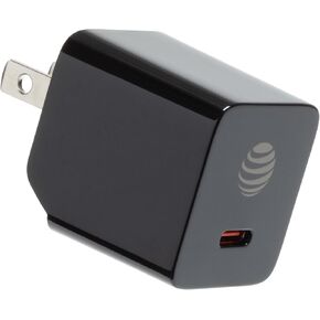 AT&T USB-C Fast Charging Wall Charger Cube Foldable Power Adapter Plug Brick Compatile w/iPhone 15/16/Plus/Pro/Pro Max, Galaxy S25/S24/Plus/Ultra 30W White