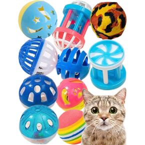 10-Pack Cat Balls Toys - Colorful Bell Balls for Endless Fun - Cat Toys Balls Set for Indoor Cats