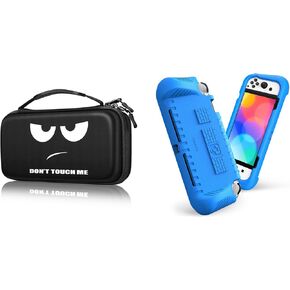 حزمة Fintie: Carry Case لـ Nintendo Switch OLED Model 7.0 "/Switch 6.2" مع فتحات بطاقة اللعبة وحالة الأطفال الداخلية + Ultralight Kids لـ Switch OLED Model 2021 مع فتحات بطاقة لعبة و Ergonomic GR