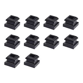 Slant Balusters Shoes - Stair Pitch Shoe for Staircase Interior with Screws for 1/2 Inch Square Balusters (10 Pack), Aluminum Shoes for Balusters, Railing, Stair Spindles, Satin Black