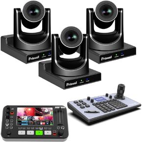 حزمة الكاميرا 30x HDMI PTZ للكنيسة البث المباشر (3pcs) + R2 Pro Video Switcher + Tem-Joy1 PTZ Controller