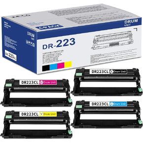 DR223CL Drum Unit Set 4-Pack (Black, Cyan, Magenta, Yellow) Replacement for Brother DR-223CL Drum Unit MFC-L3770CDW MFC-L3710CW HL-3210CW HL-3230CDW HL-3270CDW HL-3290CDW Printer (Toner not Included)