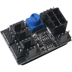 Computer Case High Power Fan PWM Hub Speed Controller Desktop External Support 6PIN 4PIN 1.65x1.14x0.79in Power Port Case Fan Voltage Regulator Speed Controller