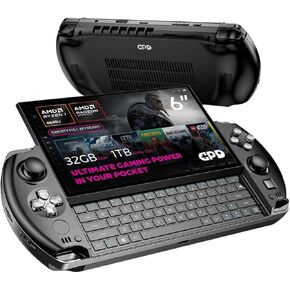 Win 4 2025 Handheld Gaming PC with AMD Ryzen AI 9 HX 370, 12C/24T, 5.1GHz, Radeon 890M, 32GB LPDDR5X RAM, 2TB SSD, 6" 1080P Display, OcuLink Slide up Backlit Keyboard, Portable Gaming Console