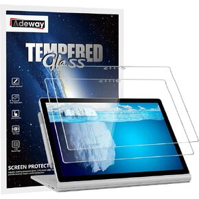 Adeway [2 Pack] Surface Book 3 Screen Protector 15 Inch, Tempered Glass, Esay and During Installation, High Sensitivity, 9H Hardness, Scratch Resistant for Surface Book 3/2 (2020&2018)