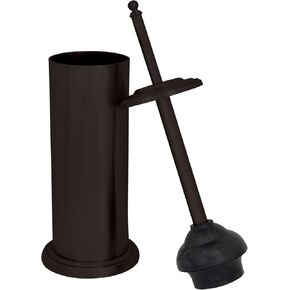 Bath Bliss Cylinder Free Standing Toilet Plunger & Holder, Water & Rust Resistant, Decorative, Stainless Steel in Saudi Arabia