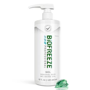 Biofreeze Professional Menthol Pain Relieving Gel 32 FL OZ Bottle With Pump For Pain Relief Of Sore Muscles, Arthritis, Backache, And Joint Pain, Original Green Formula (Packaging May Vary)