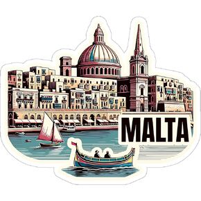 Malta Sticker 4 Inch - Waterproof Vinyl Decal for Laptop Water Bottle Car Tumbler - Durable Aesthetic Long-Lasting Stickers for Adults ID44990