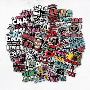97 Pcs CNA Stickers Pack, Vinyl Waterproof Stickers for Water Bottles Laptop Luggage Cup Surfboard, Handy Scrapbook Stickers