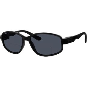 Bifocal Sunglasses for Women Men Reading Sunglasses with Spring Hinge Readers (Black,1.00)