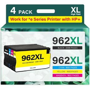 962XL Ink Cartridges Combo Pack: Replacement for HP 9015e 9018e Ink 962XL Black and 962 Color 962XL/962 OfficeJet Pro 9015e 9018e 9025e 9010 9015 9018 9020 9025 9010e 9012e 9014e 9019e 9020e Printer