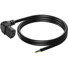CERRXIAN 3.93FT IEC 320 C13 Female 3 Pin with Open Wiring Stripped, 18AWG C13 to Bare Wire Power Supply Heavy Duty Replacement Cable,Pigtail Open Cable (C13 Female - Right)