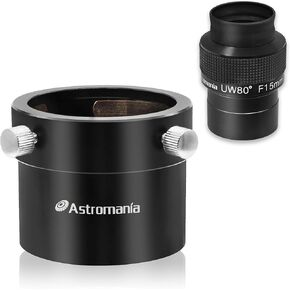 Astromania 2" Ultra-Wide 80 Degree Eyepiece - Bundle with - Adaptor T2 Female Thread to 2" for Telescope